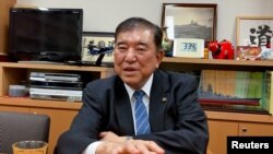 Shigeru Ishiba, a member of Japan's ruling Liberal Democratic Party, speaks during an interview with Reuters in Tokyo, Aug. 6, 2024. Ishiba is a potential candidate to become Japan's next prime minister. 