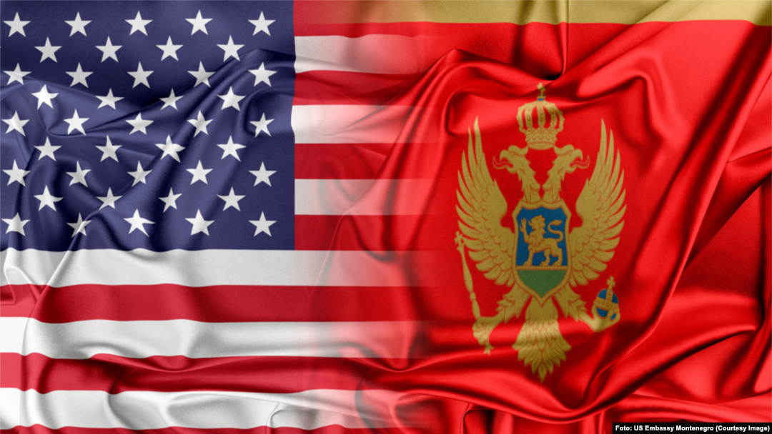 Zastave Sjedinjenih Država i Crne Gore (Foto: US Embassy Montenegro)