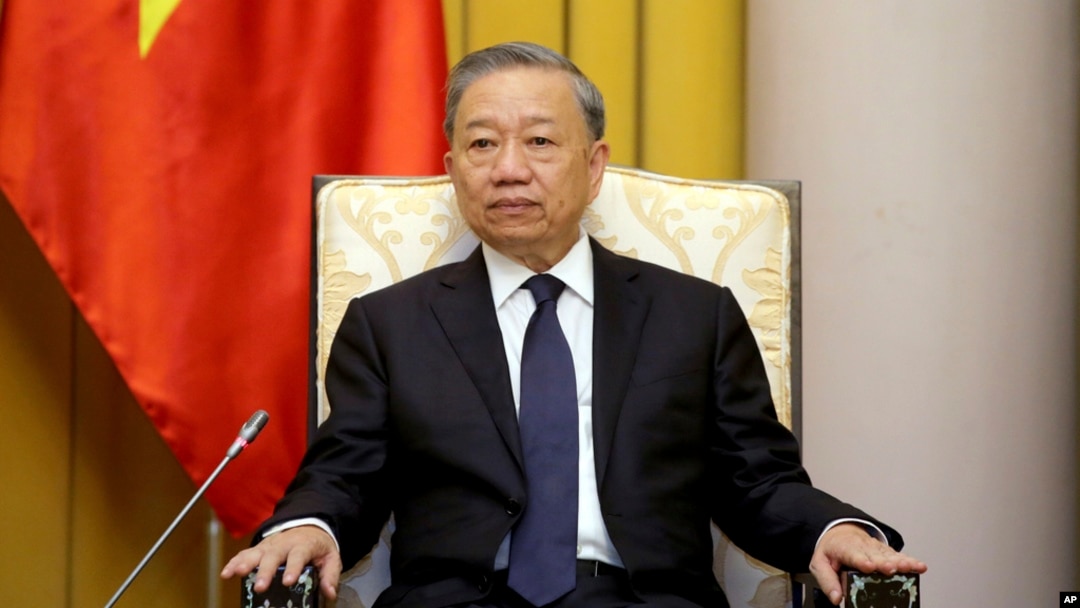 Vietnamese President To Lam meets with US Secretary of State Antony Blinken, not pictured, at the Presidential Palace in Hanoi, Vietnam, July 27, 2024.