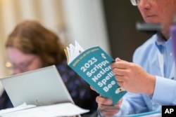 Associate Pronouncer Brian Sietsema attends a pre-bee meeting of the word panel to finalize the 2023 Scripps National Spelling Bee words on May 28, 2023, at National Harbor in Oxon Hill, Md.