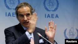 International Atomic Energy Agency Director General Rafael Grossi addresses a news conference during an IAEA board of governors meeting in Vienna, Austria, March 6, 2023. 