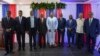 (FILE) Transitional Council members pose for a group photo after a ceremony to name its president and a prime minister in Port-au-Prince, Haiti, Tuesday, April 30, 2024.