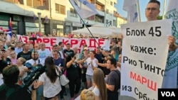 Protest u Loznici Saveza ekoloških organizacija Srbije protiv kompanije Rio Tinta i iskopavanja litijuma u Srbiji (foto: FoNet)