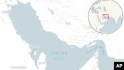 Map of Persian Gulf and surrounding countries. 