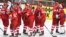 FILE - Team of Russia players are seen during the Ice Hockey World Championship group A match between the Russia and the Czech Republic at the Olympic Sports Center in Riga, Latvia, May 21, 2021.