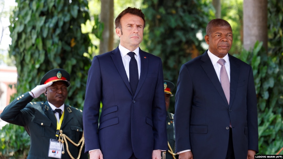 Emmanuel Macron, Presidente da França, e João Lourenço, Presidente de Angola, Luanda, 3 Março 2023