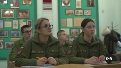 Ukrainian girls study, train, compete with boys at military school 