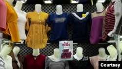 Cheap clothes are displayed on mannequins at a shopping center in Tanah Abang district, Indonesia. (Courtesy Indonesian Ministry of Trade)