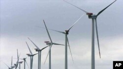 FILE - Wind power generators are seen in the North Sea, near Esbjerg, Denmark, Oct. 30, 2002.