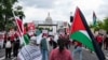 Pro-Palestinian demonstrators protest near the US Capitol before Israeli Prime Minister Benjamin Netanyahu addresses a joint meeting of Congress on July 24, 2024, in Washington.