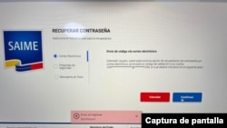 Usuarios intentan infructuosamente crear cuentas o actualizar datos en el SAIME