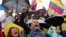 Demonstrators protest against Colombian President Gustavo Petro's reforms in the health, retirement, employment and prison sectors in Bogota, Colombia, April 21, 2024.