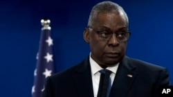 US Secretary of Defense Lloyd Austin makes a joint statement with Israel Minister of Defense Yoav Gallant, after their meeting about Israel's military operation in Gaza, in Tel Aviv, Israel, Dec. 18, 2023. 