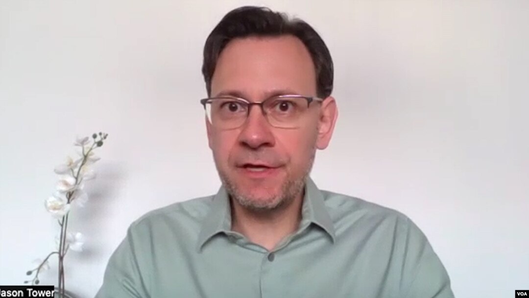 Jason Tower, the U.S. Institute of Peace country director for Myanmar, speaks via Zoom with VOA on March 4, 2024.
