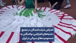 اعتراض شرکت‌کنندگان در تجمع «شنبه‌های اعتراضی» واشنگتن به مسمومیت‌های سریالی در ایران
