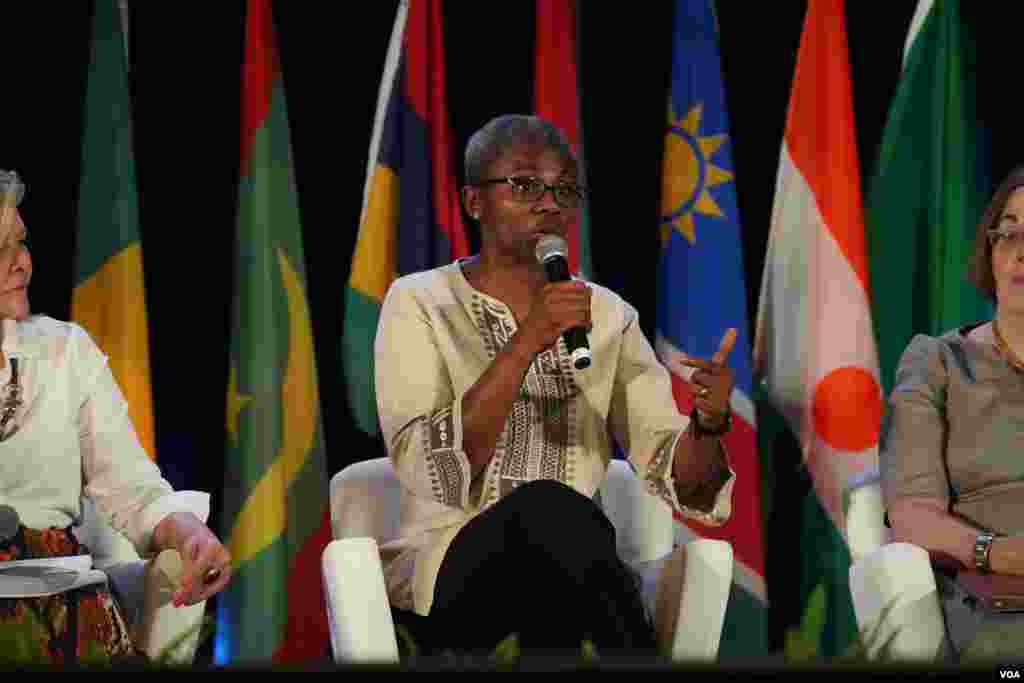 Dr. Monde Muyangwa, Assistant Administrator for the Bureau for Africa, addresses Mandela Washington Fellows, Washington, Aug. 1, 2023