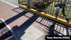 La estrella de Celia Cruz en el Paseo de la Fama en la Calle Ocho de la Pequeña Habana, Miami, el 14 de febrero de 2023. Celia Cruz, la Reina de la Salsa, será la primera afrolatina en ser inmortalizada en una moneda estadounidense.