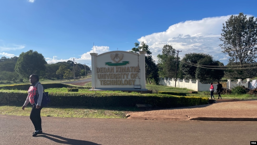 Dedan Kimathi University of Science and Technology, also known as DEKUT, is seen in Nyeri, Kenya, May, 25, 2023. (Mariama Diallo/VOA)