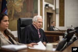 Judge Arthur Engoron presides over former President Donald Trump's fraud trial in New York Supreme Court, Oct. 3, 2023, in New York.