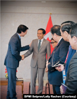 Presiden Joko Widodo meminta dukungan Perdana Menteri (PM) Kanada Justin Trudeau terkait perjanjian kerja sama ekonomi kedua negara. (Foto: Courtesy/BPMI Setpres/Laily Rachev)