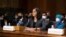 FILE - Nusrat Choudhury appears before the U.S. Senate Judiciary Committee in Washington, DC, on April 27, 2022. (US Senate/via Reuters)