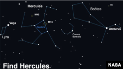 Una guía proporcionada por la NASA muestra cómo encontrar T Coronae Borealis, conocida como T CrB. La NASA aconseja encontrar primero la constelación de Hércules y luego escanear entre Vega y Arcturus para encontrar el T CrB.