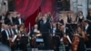 Italian Conductor Riccardo Muti acknowledges applause at a gala concert at the Verona Arena to celebrate the recognition by UNESCO of the Italian art of opera singing, in Verona, Italy, June 7, 2024. 