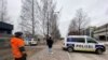 A police cordon stands outside Viertola school in Vantaa, after a shooting took place there earlier in the day, in a suburb of the capital Helsinki, Finland April 2, 2024. 