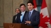 Canada's Prime Minister Justin Trudeau speaks during a news conference on Parliament Hill in Ottawa, Ontario, on March 6, 2023.