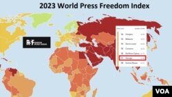 2023 წლის "პრესის თავისუფლების ინდექსით" საქართველო, 180 ქვეყანას შორის, 77 ადგილს იკავებს, ჩრდილოეთ კვიპროსსა და გვინეა ბისაუს შორის