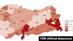 İşsizlik oranı en yüksek olduğu iller: Van, Muş, Bitlis, Hakkari.