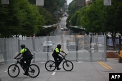 Policijske patrole ulicama Atlante, gdje se održava debata 27. juni 2024.