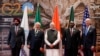 From left, World Bank President Ajay Banga, Brazilian President Luiz Inacio Lula da Silva, Indian Prime Minister Narendra Modi, South African President Cyril Ramaphosa and U.S. President Joe Biden pose for a group photo during the G20 Summit in New Delhi on Sept. 9, 2023.