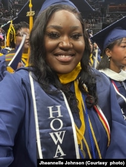 Jheannelle Johnson at the 2023 Howard University commencement.