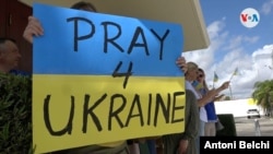 ARCHIVO - La comunidad ucraniana en el sur de la Florida lleva movilizándose desde que se inició la invasión rusa, pidiendo que el conflicto "no que en el olvido".