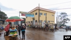 FILE - A regional hospital is seen from the street in Bafoussam, Cameroon, Sept. 20, 2021. Officials in the country say doctors are fleeing Cameroon to escape hardship, poor pay, difficult working conditions and unemployment. 
