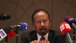 FILE - Former Prime Minister of Sudan Abdalla Hamdok speaks during a news conference in Abu Dhabi, United Arab Emirates, April 16, 2023.