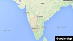 মানচিত্রে ভারতের কর্ণাটক রাজ্য