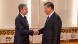 Menteri Luar Negeri AS Antony Blinken bertemu dengan Presiden China Xi Jinping di Aula Besar Rakyat, di Beijing, China, 26 April 2024. (Foto: Mark Schiefelbein/Pool via REUTERS)