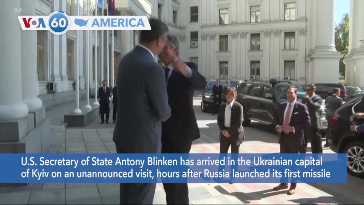 VOA60 America- U.S. Secretary Of State Antony Blinken Makes Unannounced ...