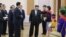 北韓領導人金正恩在平壤青年宮會見北韓少年兒童。 （2024年1月1日）