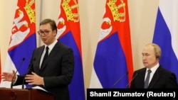 Встреча президента Сербии Александра Вучича и президента России Владимира Путина