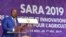Kobenan Kouassi Adjoumani, alors ministre de l'Agriculture et du Développement rural, prononce un discours à Abidjan le 22 novembre 2019.