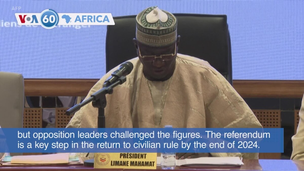 VOA60 Africa - Chad: New constitution approved, electoral commission says