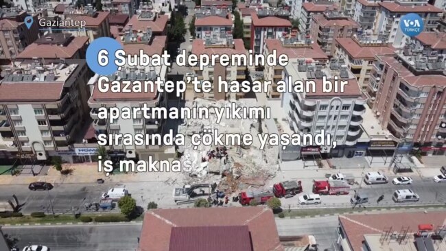 Deprem hasarlı binanın yıkımı sırasında yaşanan çökmede operatör yaşamını yitirdi