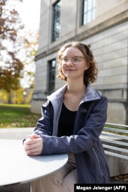 Lily O'Korn-Hughes, mahasiswa Ohio State University, di Columbus, Ohio, 6 November 2023. (Foto: Megan Jelenger/AFP)