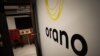 Le logo Orano à la cellule de crise de l'usine de retraitement Orano la Hague, à La Hague, le 14 décembre 2022.