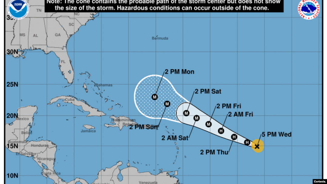Lee se fortaleció hasta convertirse en huracán. NHC