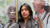 La periodista Vanessa Teteye, de 26 años, ha viajado a diferentes lugares para investigar y contar historias de las comunidades indígenas. [Foto: Karen Sánchez, VOA]