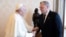 Pope Francis meets with U.S. Chairman of the Joint Chiefs of Staff General Mark Milley at the Vatican, Aug. 21, 2023. (Vatican Media/­Handout via Reuters)